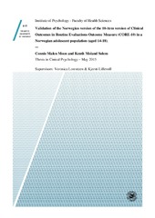 Munin: The factor structure and psychometric properties of the Clinical  Outcomes in Routine Evaluation – Outcome Measure (CORE-OM) in Norwegian  clinical and non-clinical samples