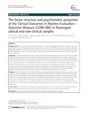 Munin: The factor structure and psychometric properties of the Clinical  Outcomes in Routine Evaluation – Outcome Measure (CORE-OM) in Norwegian  clinical and non-clinical samples